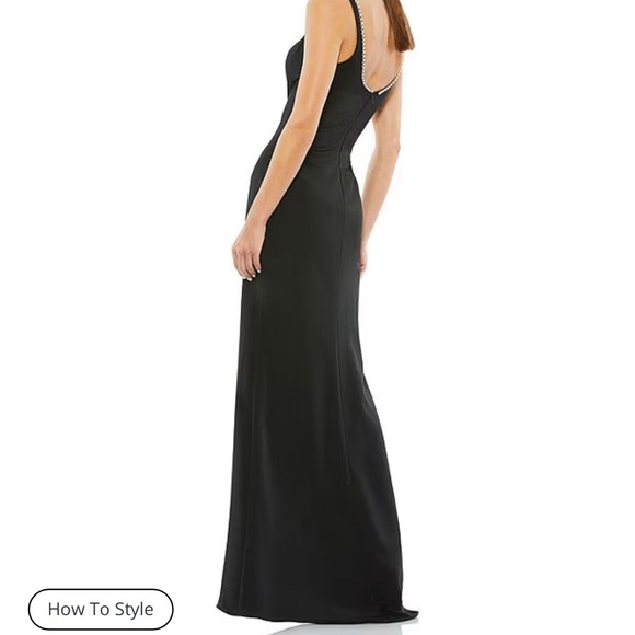 MAC DUGGAL NWT 26583 Black Sleeveless Crystal Scoop Column Gown SIZE 4 - Picture 2 of 11